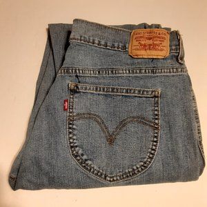 Levi's Women's High Rise Classic Capri Blue Denim Jeans Size 16